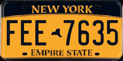 NY license plate FEE7635
