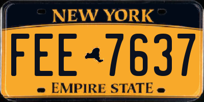 NY license plate FEE7637