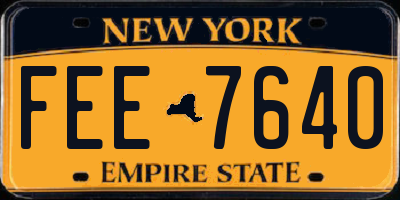 NY license plate FEE7640