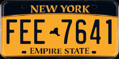 NY license plate FEE7641