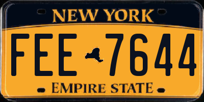 NY license plate FEE7644
