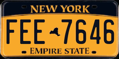 NY license plate FEE7646