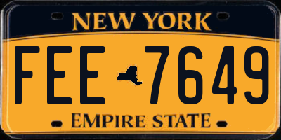 NY license plate FEE7649