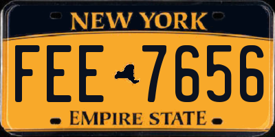 NY license plate FEE7656