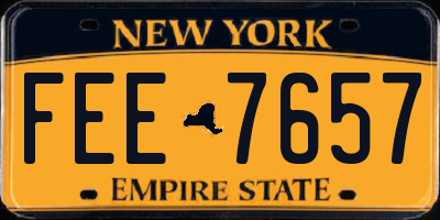 NY license plate FEE7657