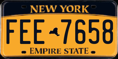 NY license plate FEE7658