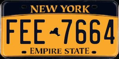 NY license plate FEE7664