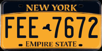 NY license plate FEE7672