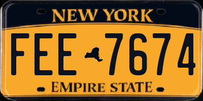 NY license plate FEE7674