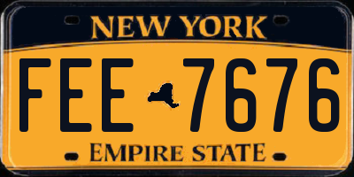 NY license plate FEE7676