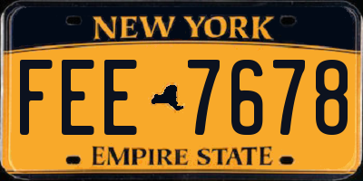 NY license plate FEE7678