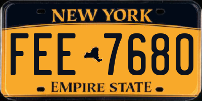 NY license plate FEE7680