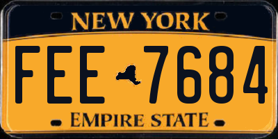 NY license plate FEE7684