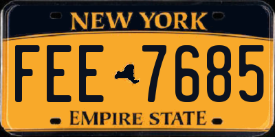 NY license plate FEE7685