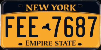 NY license plate FEE7687