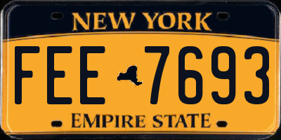 NY license plate FEE7693