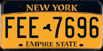 NY license plate FEE7696