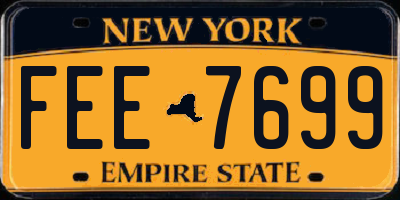 NY license plate FEE7699