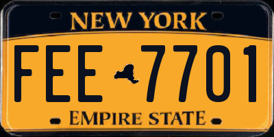 NY license plate FEE7701