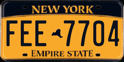 NY license plate FEE7704