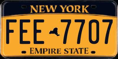 NY license plate FEE7707