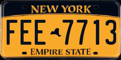 NY license plate FEE7713