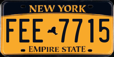 NY license plate FEE7715