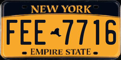 NY license plate FEE7716