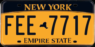 NY license plate FEE7717