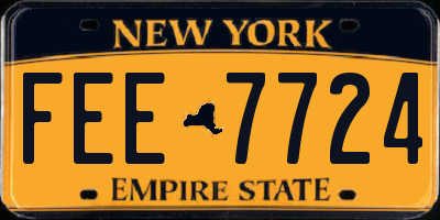 NY license plate FEE7724