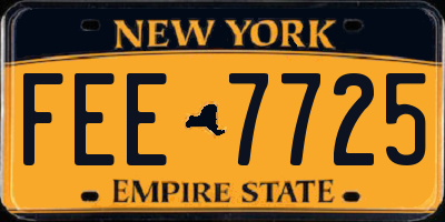 NY license plate FEE7725