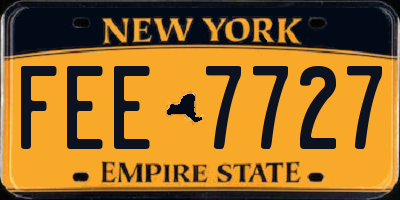 NY license plate FEE7727