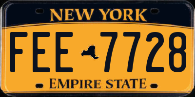 NY license plate FEE7728