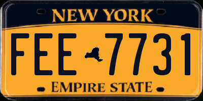NY license plate FEE7731