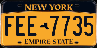 NY license plate FEE7735
