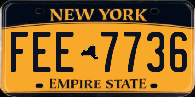 NY license plate FEE7736