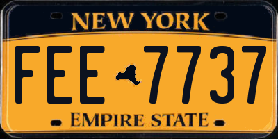 NY license plate FEE7737