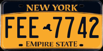 NY license plate FEE7742