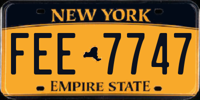 NY license plate FEE7747