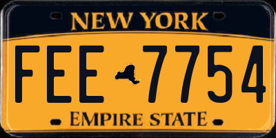 NY license plate FEE7754