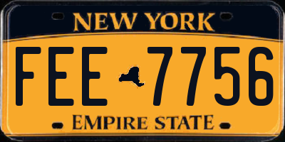 NY license plate FEE7756