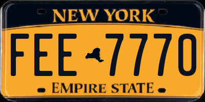 NY license plate FEE7770