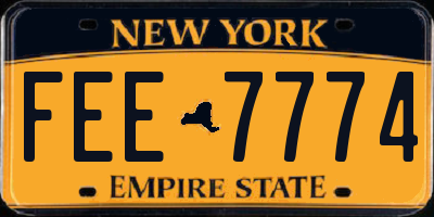 NY license plate FEE7774