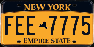 NY license plate FEE7775