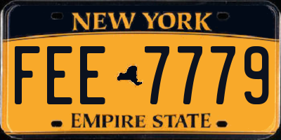 NY license plate FEE7779