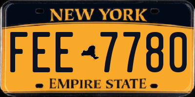 NY license plate FEE7780