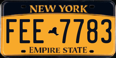 NY license plate FEE7783