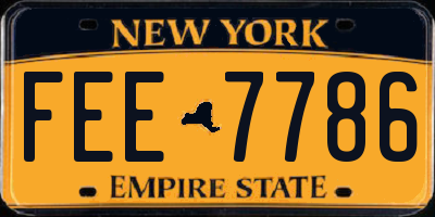 NY license plate FEE7786