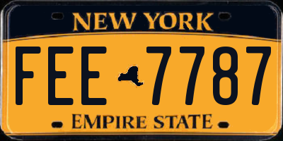 NY license plate FEE7787