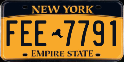 NY license plate FEE7791